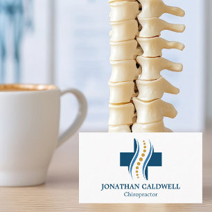 Tarjeta De Visita Quiropractico moderno Oficina Clínica Blue Spine