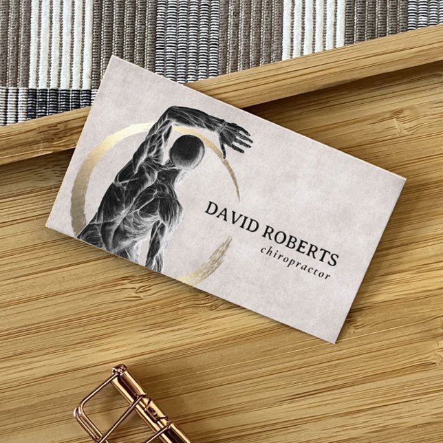 Tarjeta De Visita Quiropráctico Quiropráctico Terapia Círculo Dorado (Subido por el creador)