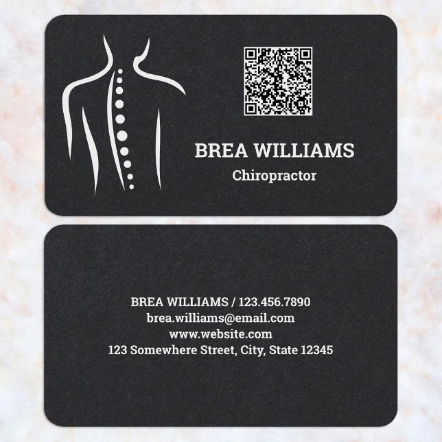 Tarjeta De Visita Quiropráctico Quiropráctico Terapia de Masaje QR (Chiropractor Massage Therapist QR Business Cards)