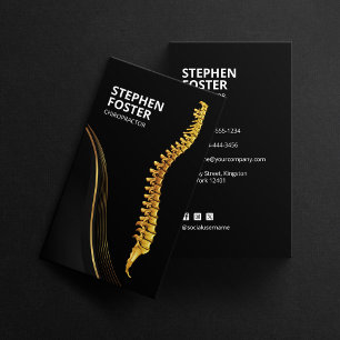 Tarjeta De Visita Quiropráctico Terapia de Masaje Doctor Columna de 