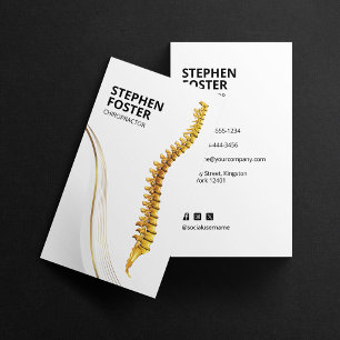 Tarjeta De Visita Quiropráctico Terapia de Masaje Doctor Columna de 