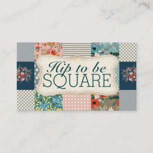 Tarjeta De Visita Qulter que acolcha el edredón floral del bloque d
