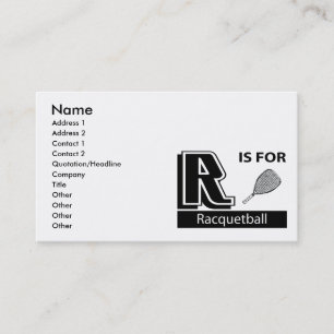Tarjeta De Visita R está para el Racquetball