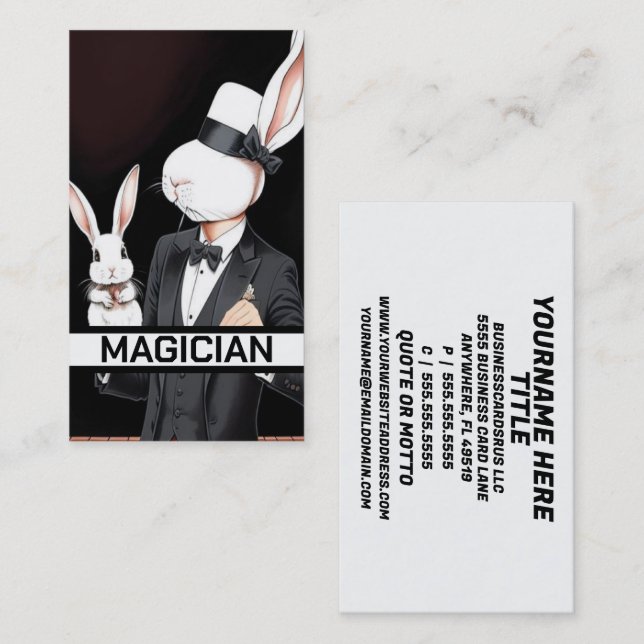 Tarjeta De Visita Rabbit Magician (Anverso / Reverso)