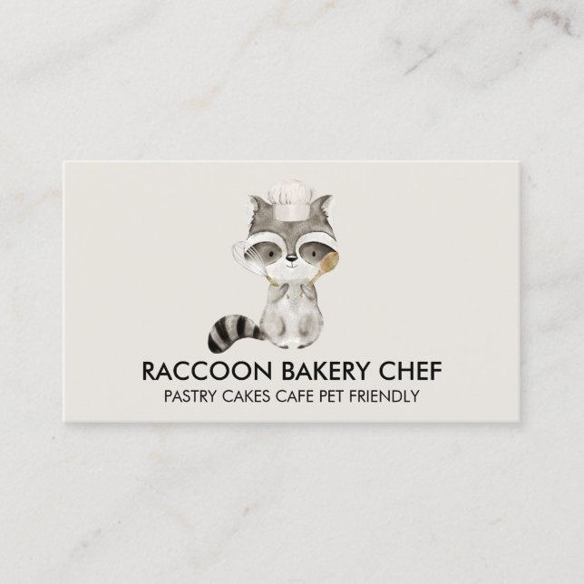 Tarjeta De Visita Raccoon Bakery (Anverso)