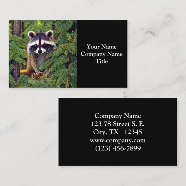 Tarjeta De Visita Raccoon silvestre Little Woodland (Anverso / Reverso)