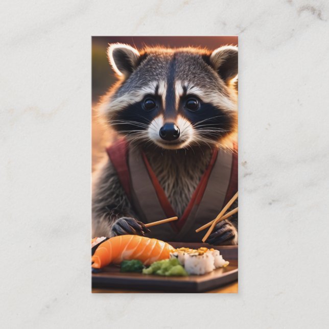 Tarjeta De Visita raccoon sushi (Anverso)