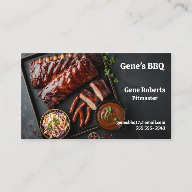 Tarjeta De Visita Racks de costillas asadas con vínculos calientes (Anverso)