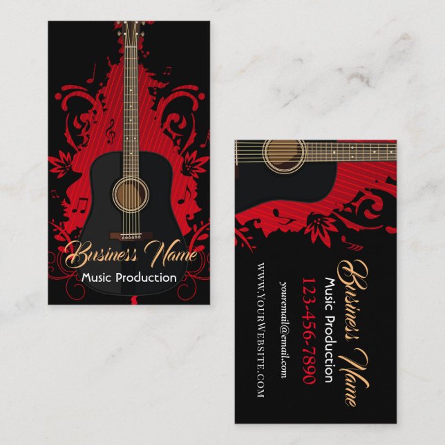 Tarjeta De Visita Rad Guitar (Anverso / Reverso)