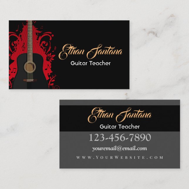 Tarjeta De Visita Rad Guitar (Anverso / Reverso)