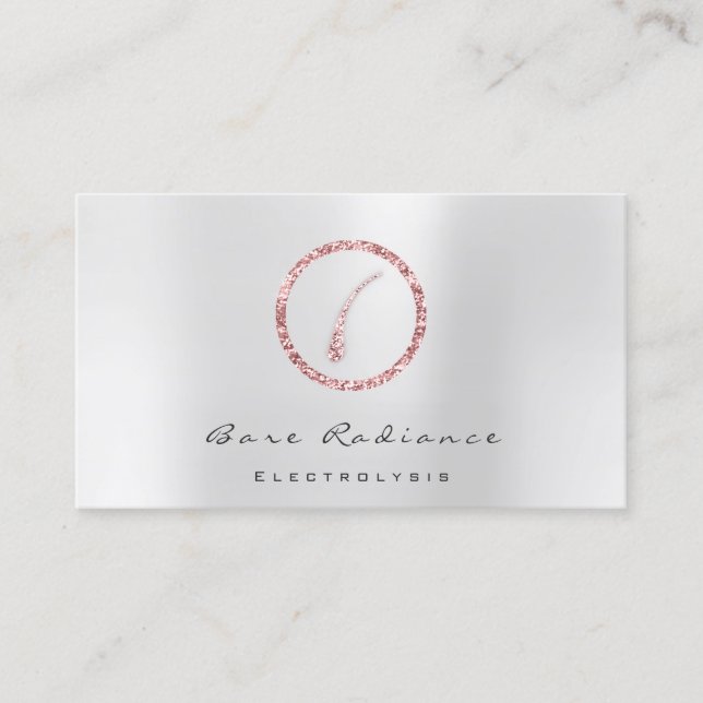 Tarjeta De Visita Radiación desnuda Electrolisis Waxing Belleza Gris (Anverso)
