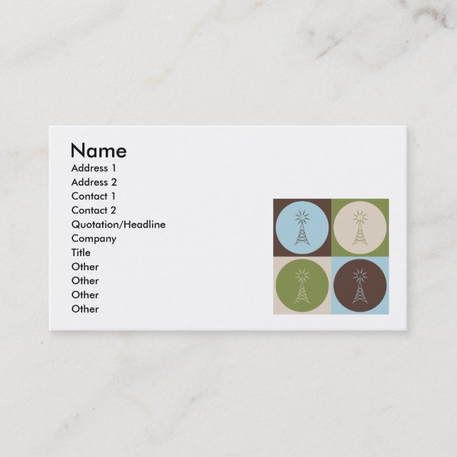 Tarjeta De Visita Radio del aficionado del arte pop (Anverso)