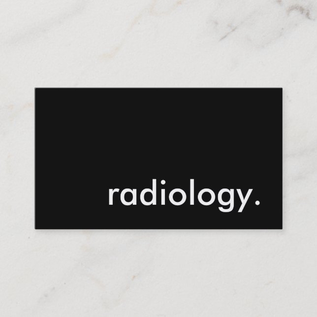 Tarjeta De Visita radiología. (Anverso)