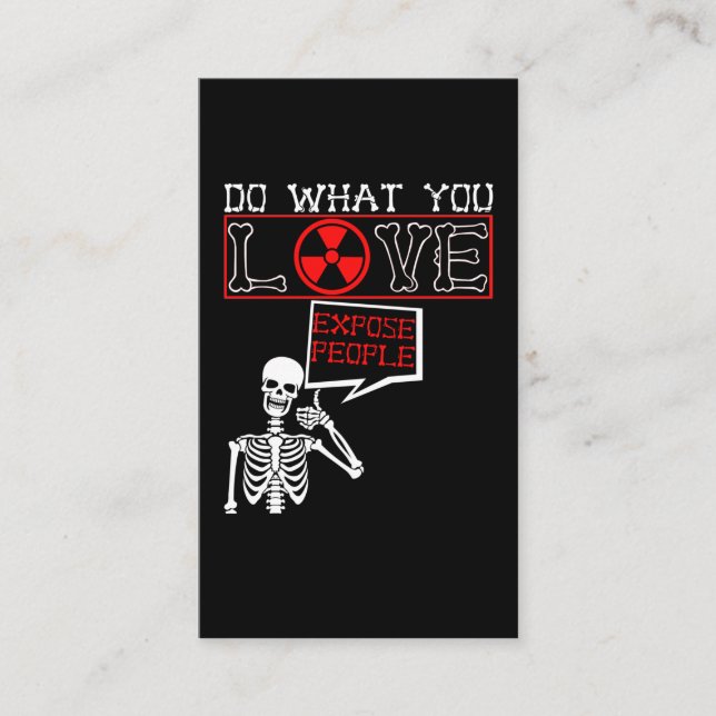 Tarjeta De Visita Radiología Humor Skeleton Radiólogo de rayos X (Anverso)