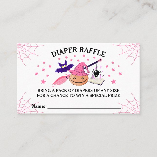 Tarjeta De Visita Raffle de Baby Shower de calabaza rosa suave (Anverso)