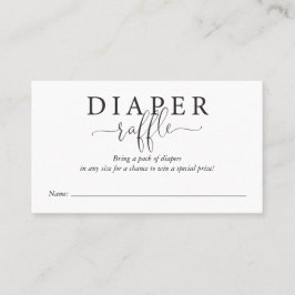 Tarjeta De Visita Raffle de pañal moderno Insertar