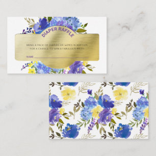 Tarjeta De Visita Raffle floral de oro neutra de género