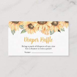 Tarjeta De Visita Raffle Raffle Baby Shower de girasol ruso