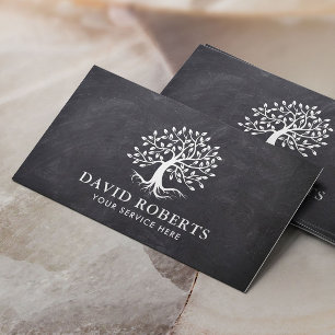 Tarjeta De Visita Raíces de árbol vintage Elegante
