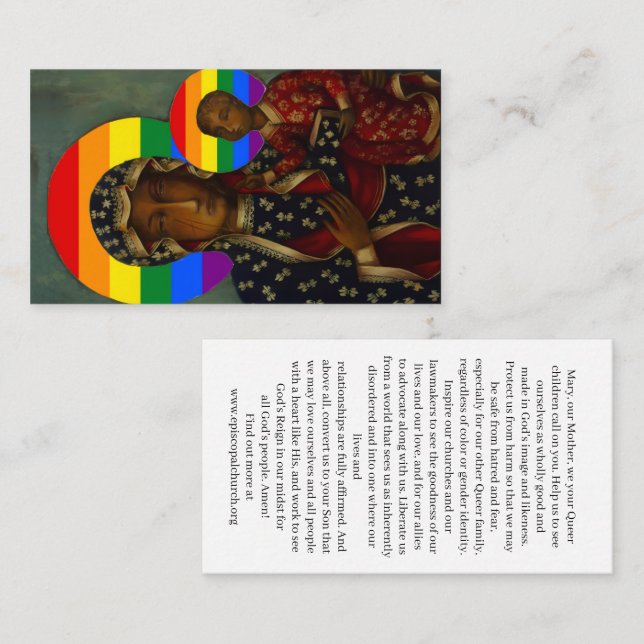Tarjeta De Visita Rainbow Black Madonna Holy Card (Anverso / Reverso)