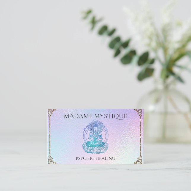 Tarjeta De Visita Rainbow Buddha (Anverso de pie)