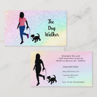 Tarjeta de visita Rainbow Dog Walker/ Mascota Sitt