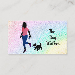 Tarjeta de visita Rainbow Dog Walker/ Mascota Sitt