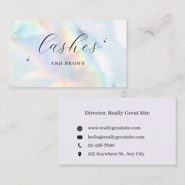 Tarjeta De Visita  Rainbow Lash & Brow Business Card | Ed (Anverso / Reverso)