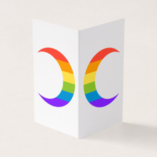 Tarjeta De Visita Rainbow Pride Crescent Moons Greeting Card