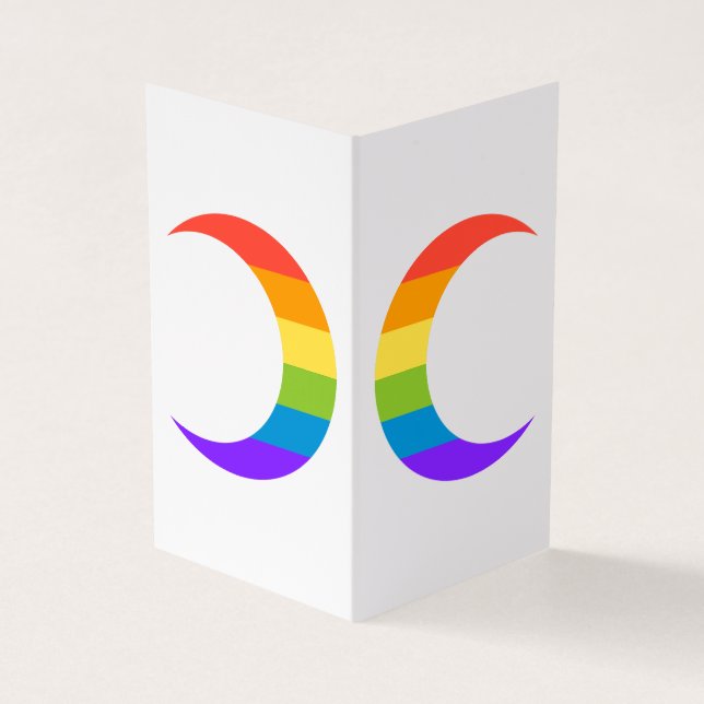 Tarjeta De Visita Rainbow Pride Crescent Moons Greeting Card (Exterior)