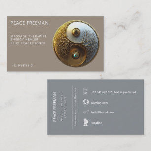 Tarjeta De Visita Raíz de la Armonía   Diseño Yin Yang