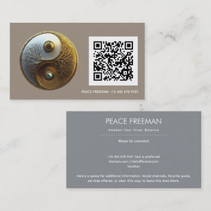 Tarjeta De Visita Raíz de la Armonía   Diseño Yin Yang
