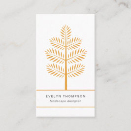 Tarjeta De Visita Rama de árbol botánico elegante de oro