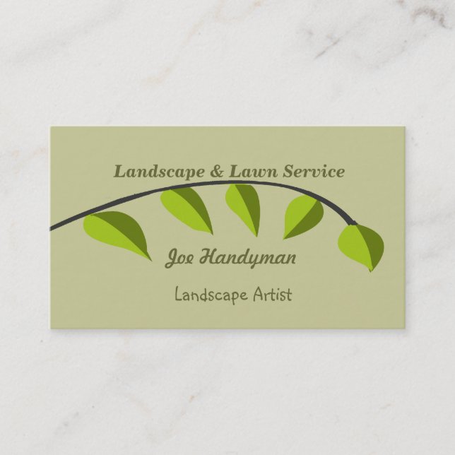 Tarjeta De Visita Rama   de árbol verde orgánica (Anverso)