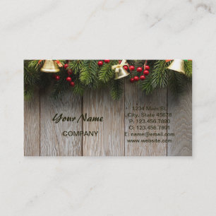 Tarjeta De Visita Rama de madera del pino del granero del navidad