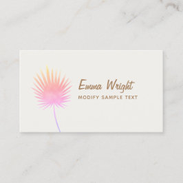 Tarjeta De Visita Rama de palma de color rosa trópico