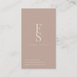 Tarjeta De Visita Rama floral minimalista de florista en suave tono 
