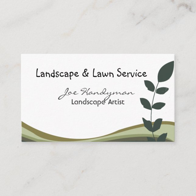 Tarjeta De Visita Rama profesional, verde, naturaleza del paisaje (Anverso)