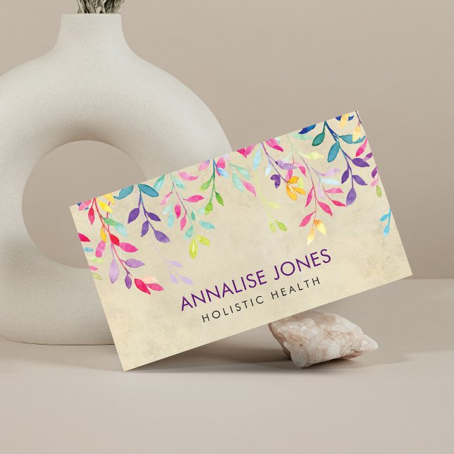 Tarjeta De Visita Ramas acuarelas en papel vintage (Subido por el creador)