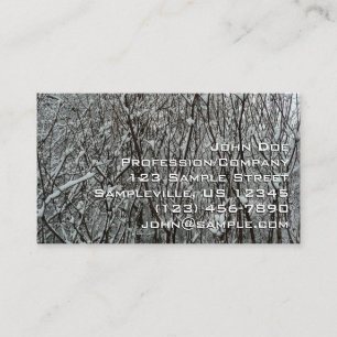 Tarjeta De Visita Ramas Cubiertas de Nieve Invierno Abstracto