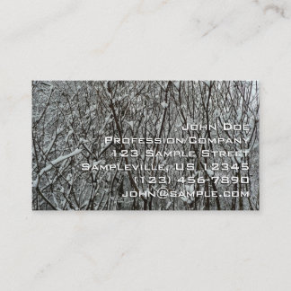 Tarjeta De Visita Ramas Cubiertas de Nieve Invierno Abstracto
