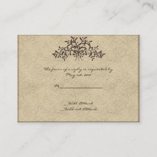 Tarjeta De Visita Ramas de Cantabria con las aceitunas rojas en Ecru