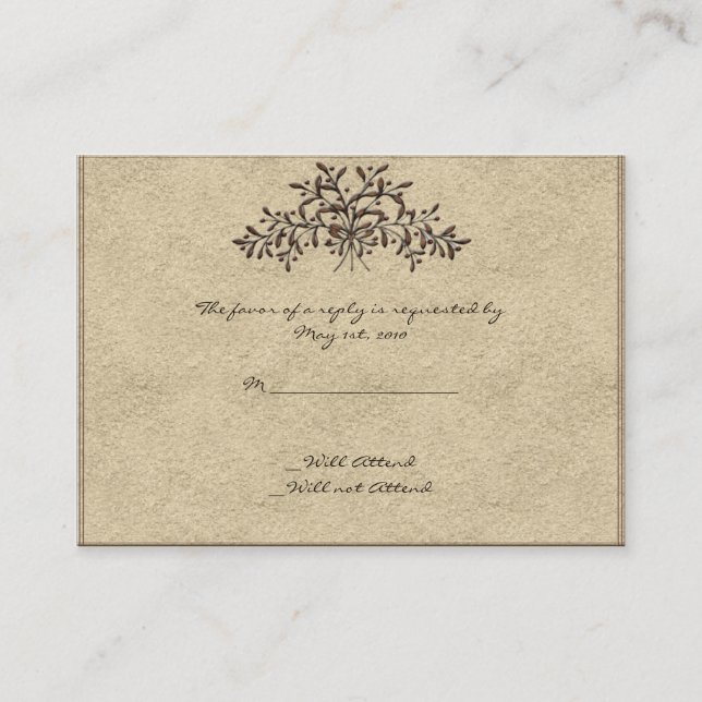 Tarjeta De Visita Ramas de Cantabria con las aceitunas rojas en Ecru (Anverso)