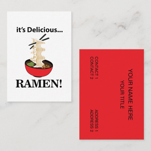 Tarjeta De Visita Ramen Es Delicioso Ramen (Anverso / Reverso)