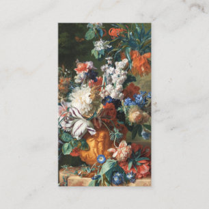 Tarjeta De Visita Ramo Antiguo de Flores en una Urna