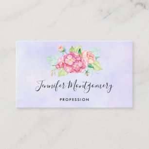 Tarjeta De Visita Ramo de flores de acuarela rosa elegante
