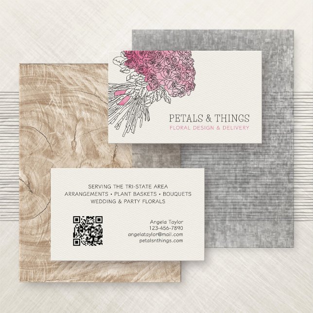 Tarjeta De Visita Ramo de flores de floristería (Subido por el creador)