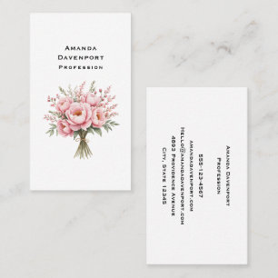 Tarjeta De Visita Ramo de flores de peonía rosa bonita
