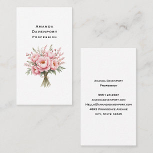 Tarjeta De Visita Ramo de flores de peonía rosa bonita