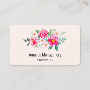 Tarjeta De Visita Ramo de flores rosadas juguetonas y bonitas